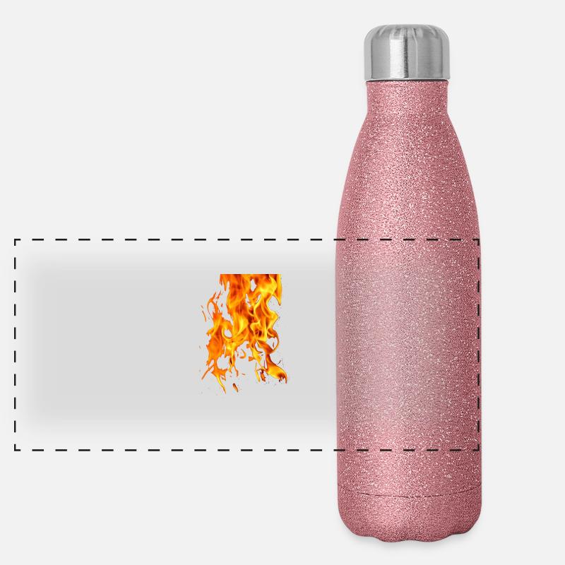 Feuer Panorama Glitzer Isolierflasche 500 ml