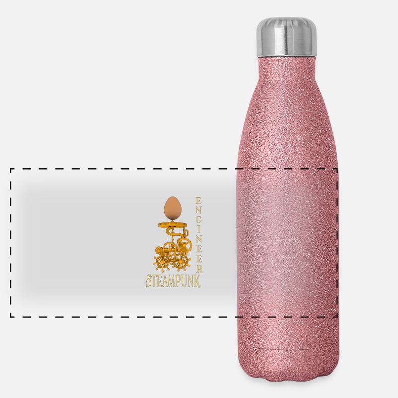 Steampunk Engineer Panorama Glitzer Isolierflasche 500 ml