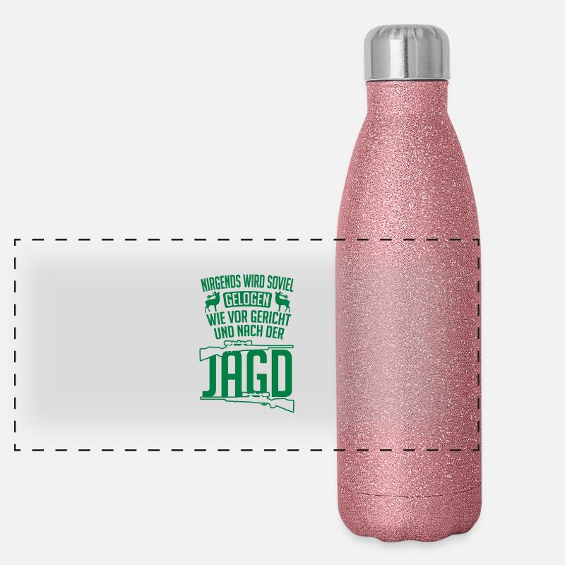 Nirgends wird so viel gelogen wie bei der Jagd Panorama Glitzer Isolierflasche 500 ml