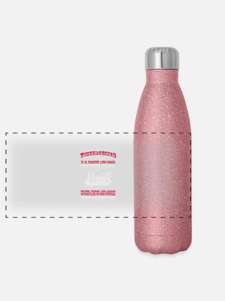 Time Machines (light) - Panoramic Glitter Thermal Bottle 500 ml - pink glitter - Front