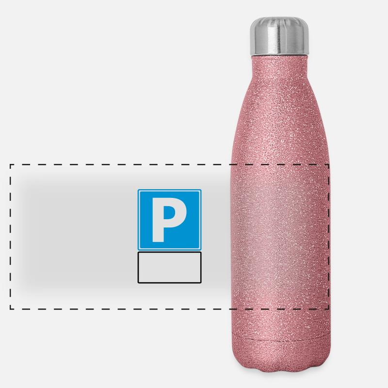 parken parkplatz Panorama Glitzer Isolierflasche 500 ml