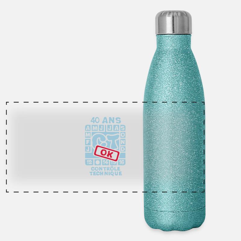 40 ans controle technique anniversaire Gourde isotherme panoramique pailletée 500 ml