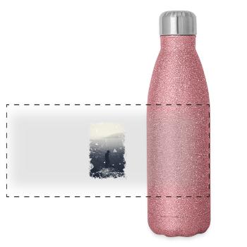 Ocean - Panoramic Glitter Thermal Bottle 500 ml - pink glitter - Front