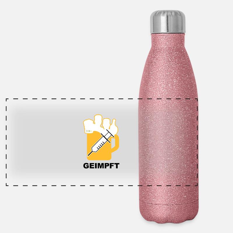 Bier Liga Logo Geimpft 1 Panorama Glitzer Isolierflasche 500 ml