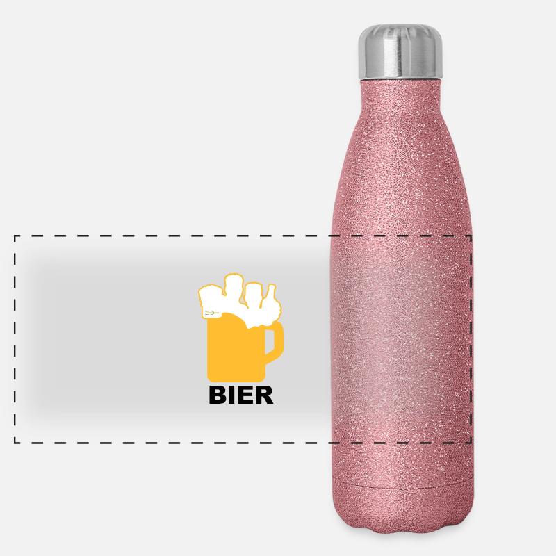 Bier Liga Logo BIER 1 Panorama Glitzer Isolierflasche 500 ml
