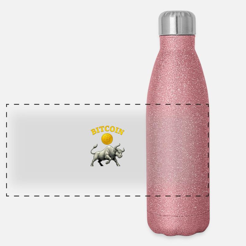 Bitcoin Bull Run Panoramic Glitter Thermal Bottle 500 ml
