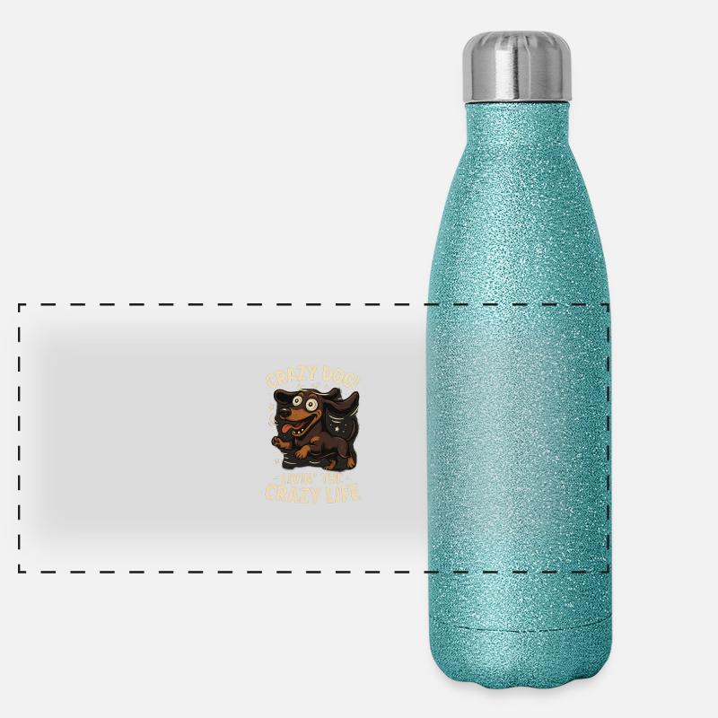 TinyPaws Fun Logo "Crazy Dog, livin the crazy.." Panorama Glitzer Isolierflasche 500 ml