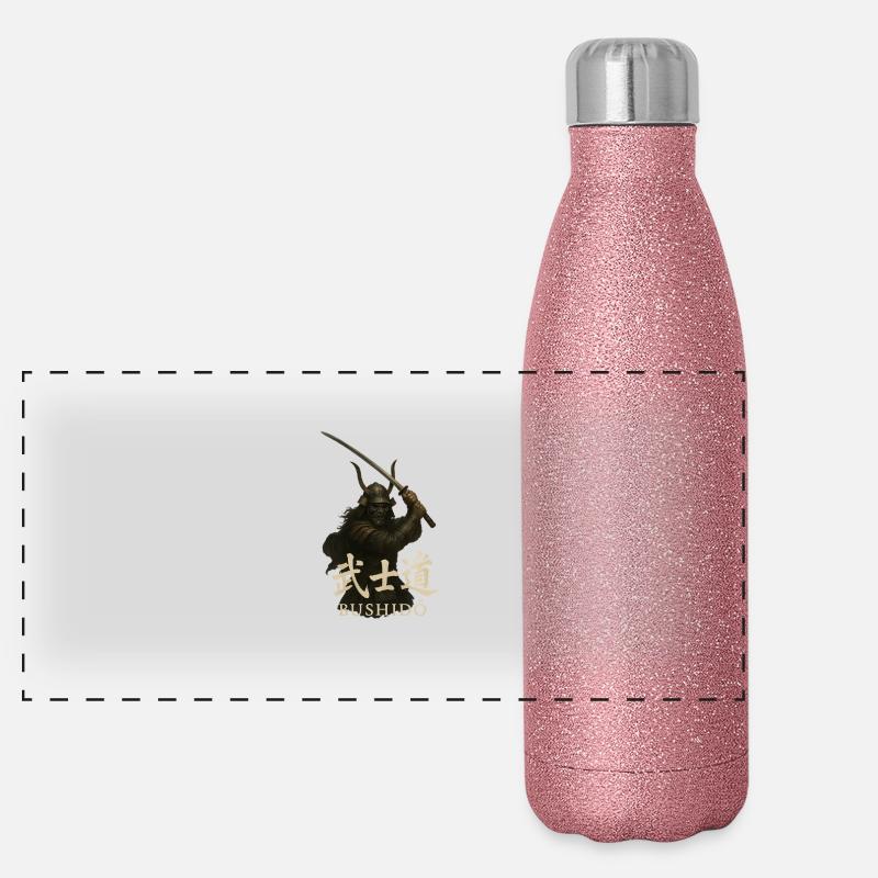 Ehre. Mut. Disziplin. Bushidō. Panorama Glitzer Isolierflasche 500 ml