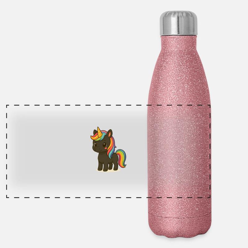 Unicorn with Rainborg Mane Panoramic Glitter Thermal Bottle 500 ml