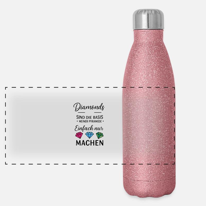Diamonds sind die Basis meiner Pyramide Panorama Glitzer Isolierflasche 500 ml