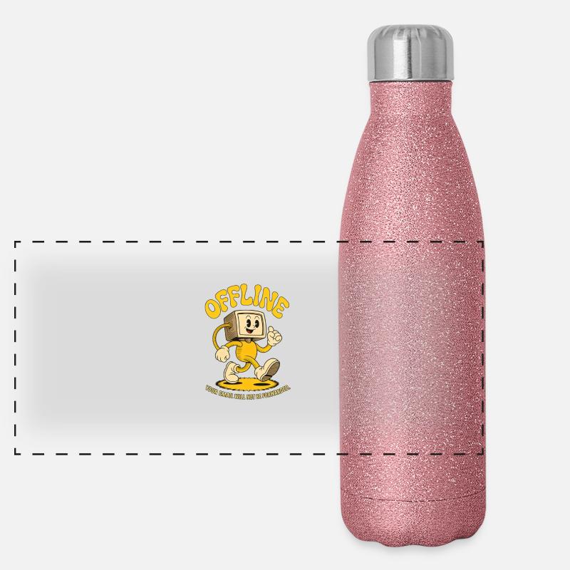 Offline Office PC Emails Computer Panoramic Glitter Thermal Bottle 500 ml