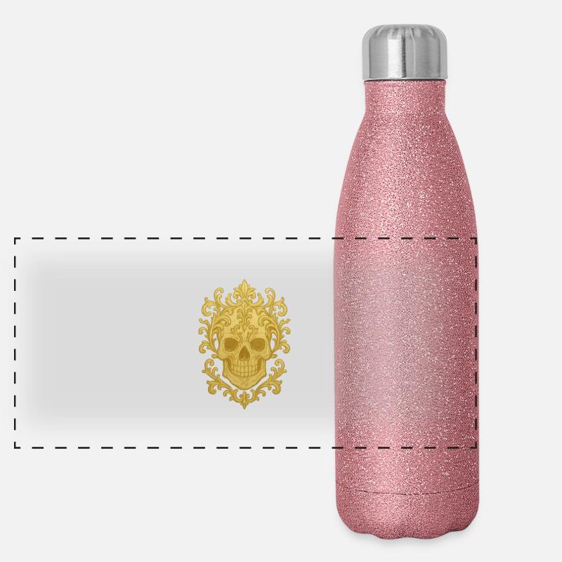 Crâne qui a l’air bien Gourde isotherme panoramique pailletée 500 ml