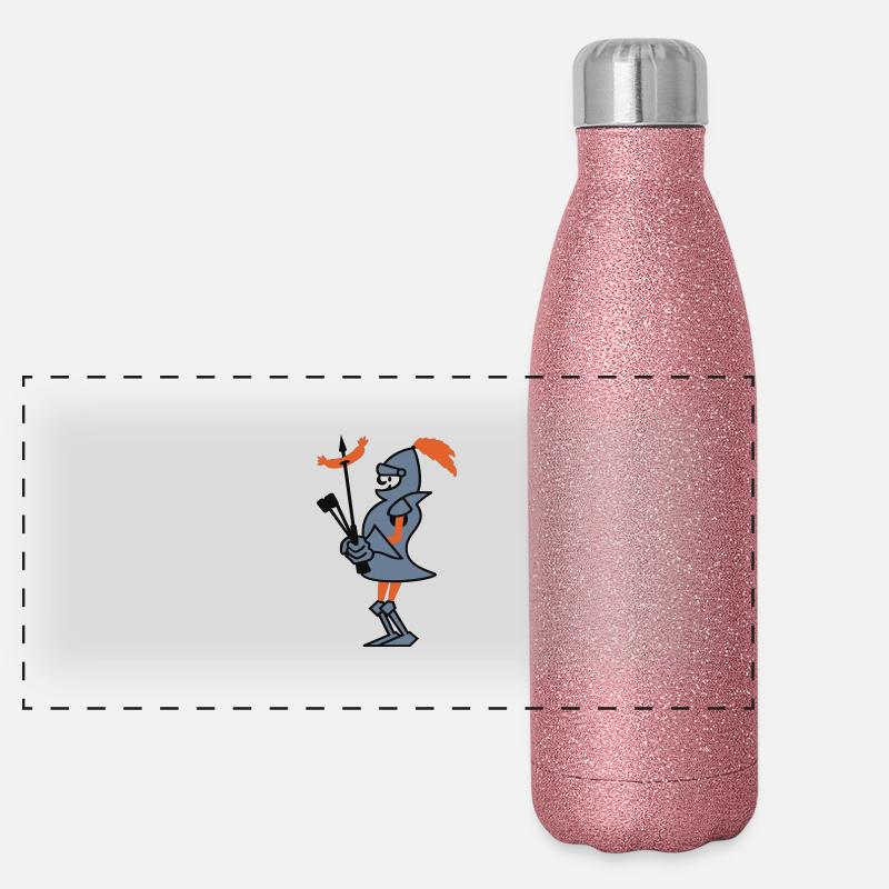 Grill Ritter / grill knight (3c) Panorama Glitzer Isolierflasche 500 ml
