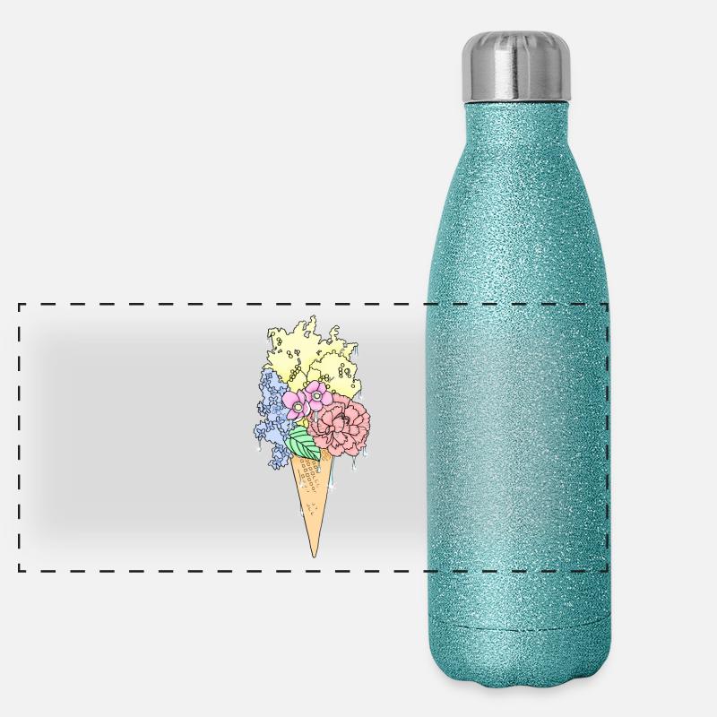 Flower ice cream Panoramic Glitter Thermal Bottle 500 ml