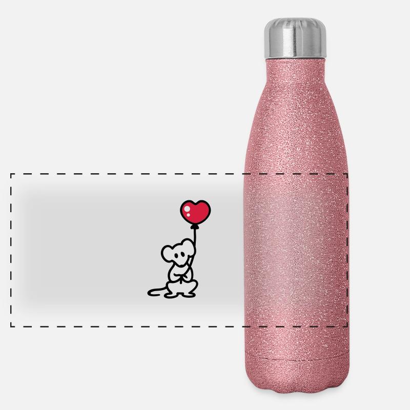 Maus + Ballon Panorama Glitzer Isolierflasche 500 ml
