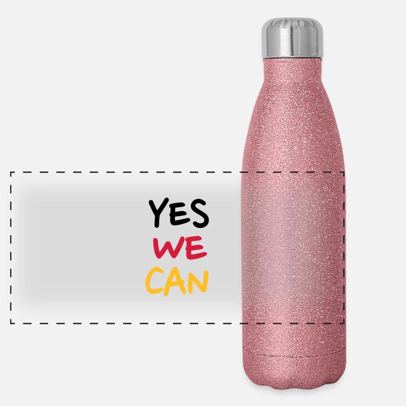 Yes we can Deutschland Panorama Glitzer Isolierflasche 500 ml