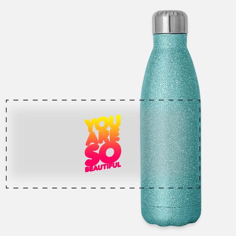 Du bist so schön (Gradation) Panorama Glitzer Isolierflasche 500 ml