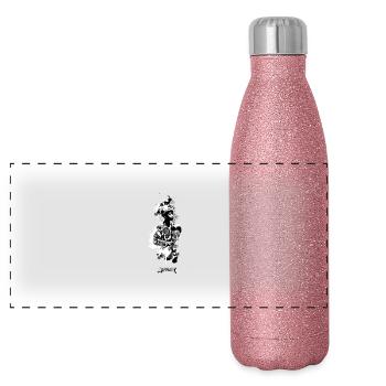 tamtam - Gourde isotherme panoramique pailletée 500 ml - paillettes roses - Devant