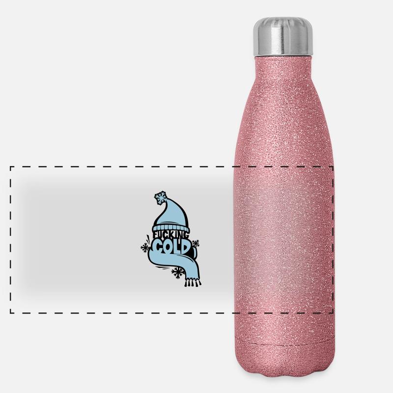 fucking cold Panorama Glitzer Isolierflasche 500 ml