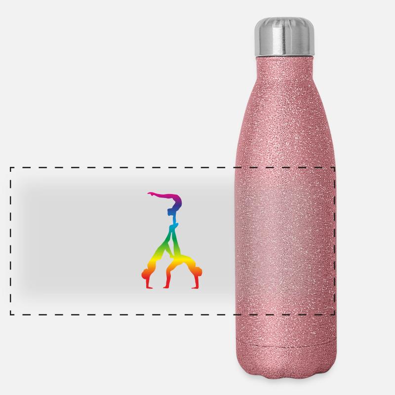 Acrobatics, Gymnastics - Gourde isotherme panoramique pailletée 500 ml - paillettes roses