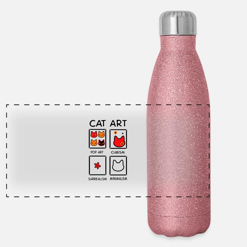 Cat Art Panoramic Glitter Thermal Bottle 500 ml
