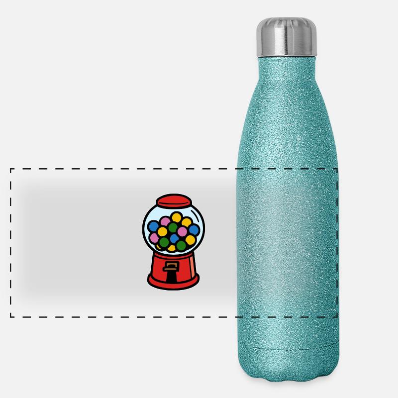 Kaugummiautomat 90er Retro Kindheit Panorama Glitzer Isolierflasche 500 ml