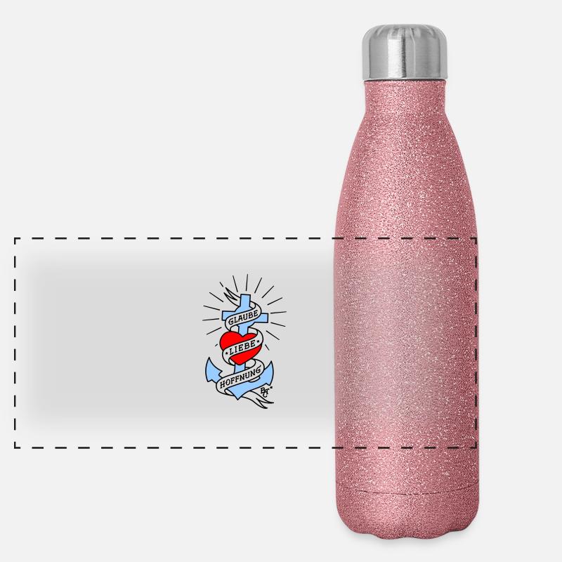 Glaube Liebe Hoffnung tall colored Panorama Glitzer Isolierflasche 500 ml