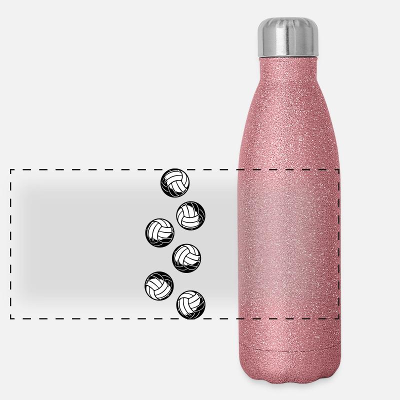 Volleyball Panorama Glitzer Isolierflasche 500 ml