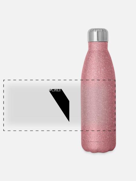 #CHEF - Long Shadow - Panorama Glitzer Isolierflasche 500 ml - Pink Glitzer - Vorne