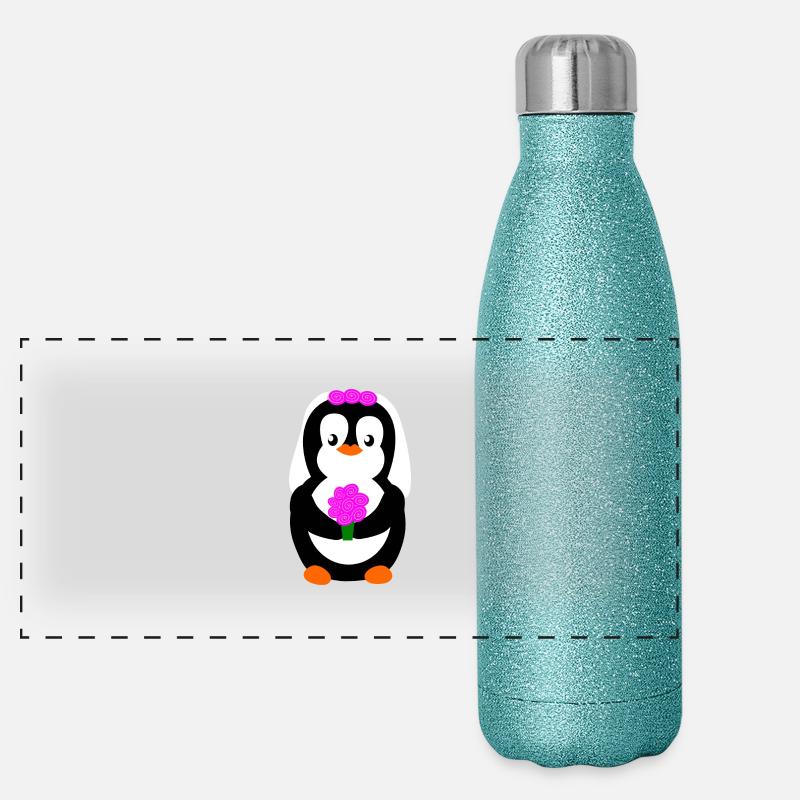 pengiun bride Pinguinbraut Panorama Glitzer Isolierflasche 500 ml