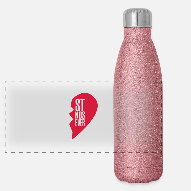 best friends forever right heart side Gourde isotherme panoramique pailletée 500 ml
