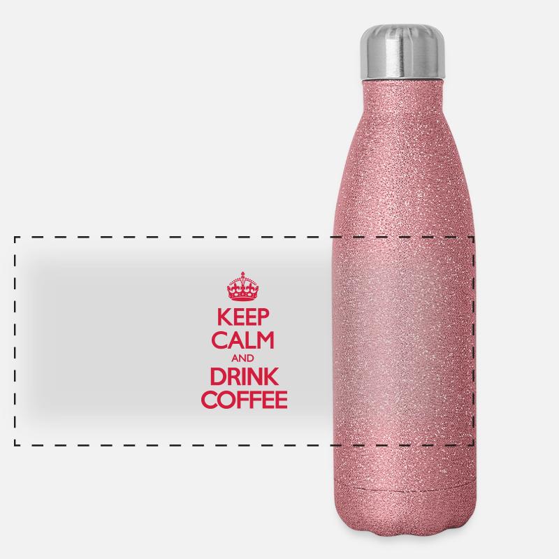Keep Calm and Drink Coffee Panorama Glitzer Isolierflasche 500 ml