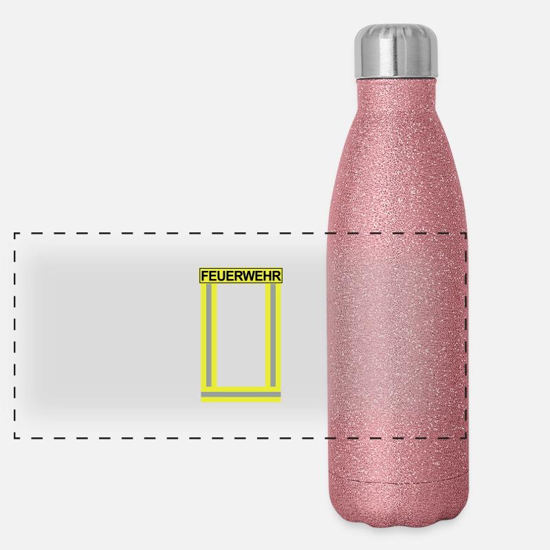 Feuerwehr-Neon Panorama Glitzer Isolierflasche 500 ml