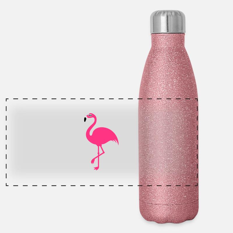 Humour mignon Flamingo Gourde isotherme panoramique pailletée 500 ml