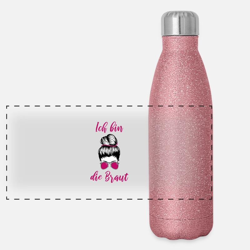 Braut Junggesellinnenabschied Panorama Glitzer Isolierflasche 500 ml