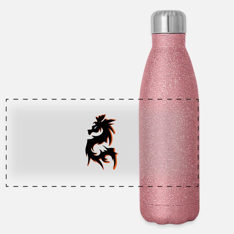 drachen Panorama Glitzer Isolierflasche 500 ml