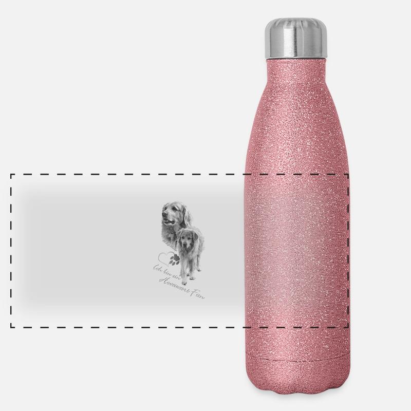 Hovawart-s-w Panorama Glitzer Isolierflasche 500 ml