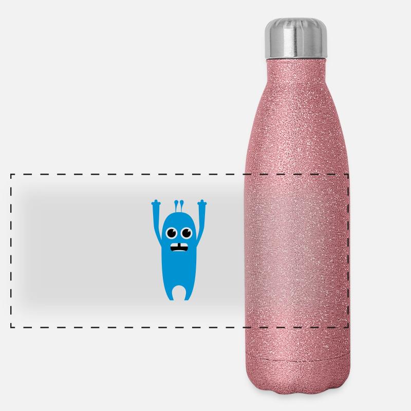 Hands up week-end / Chemise drôle / bande dessinée Gourde isotherme panoramique pailletée 500 ml