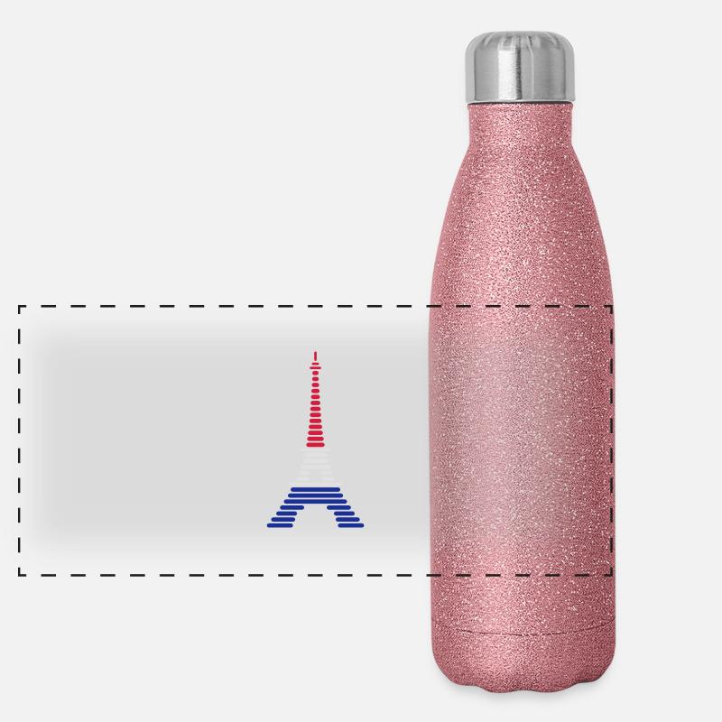 Tour Eiffel - Bleu blanc rouge Gourde isotherme panoramique pailletée 500 ml