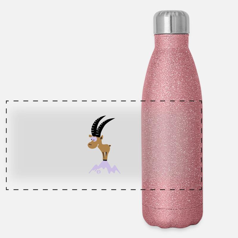 Steinbock - Capricorn (c) Panorama Glitzer Isolierflasche 500 ml