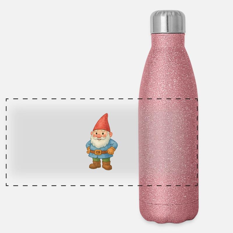garden gnome Panoramic Glitter Thermal Bottle 500 ml