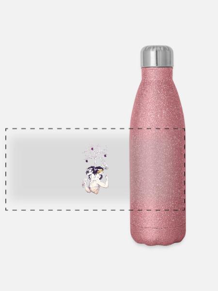 Gang - Panorama Glitzer Isolierflasche 500 ml - Pink Glitzer - Vorne
