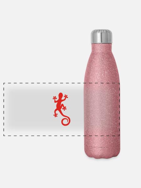 gecko - Panorama Glitzer Isolierflasche 500 ml - Pink Glitzer - Vorne