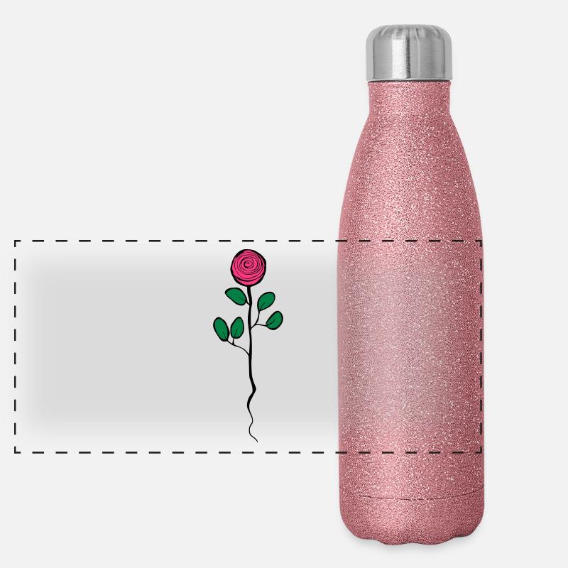 Rose Panorama Glitzer Isolierflasche 500 ml