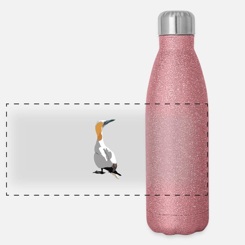 Basstölpel Panorama Glitzer Isolierflasche 500 ml