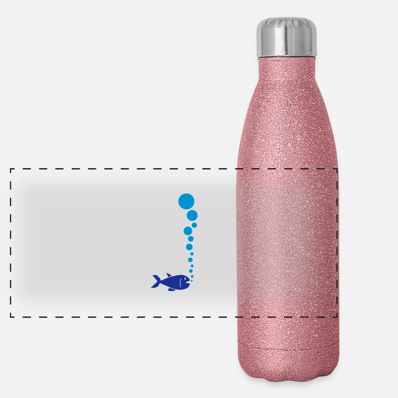 Fish And Bubbles Panorama Glitzer Isolierflasche 500 ml