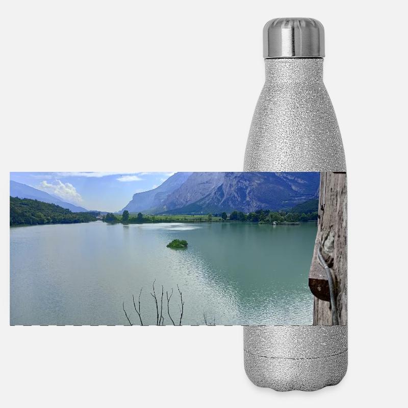 Réflexions sur le lac alpin Sereni Gourde isotherme panoramique pailletée 500 ml
