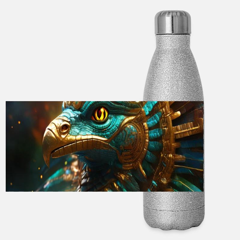 Le serpent à plumes de la lumière Gourde isotherme panoramique pailletée 500 ml