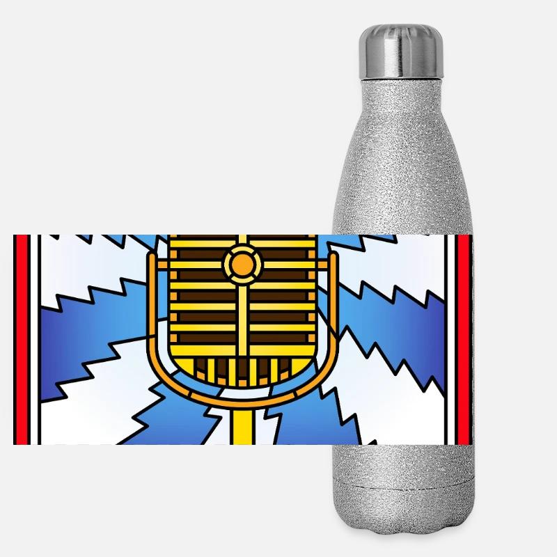 Conception rétro de vitrail micro Gourde isotherme panoramique pailletée 500 ml