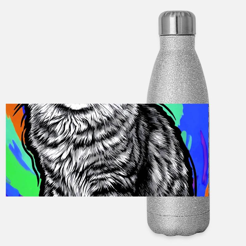 chat Gourde isotherme panoramique pailletée 500 ml